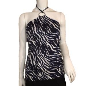 Banana Republic Zebra Print Halter Top